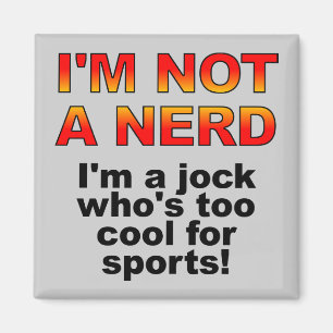 Imã Ímã de Geladeira Funny Jock Nerd Geladeira