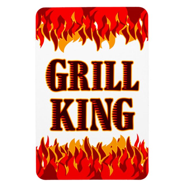 Ímã Imã de geladeira Grill King Red Flames (Vertical)