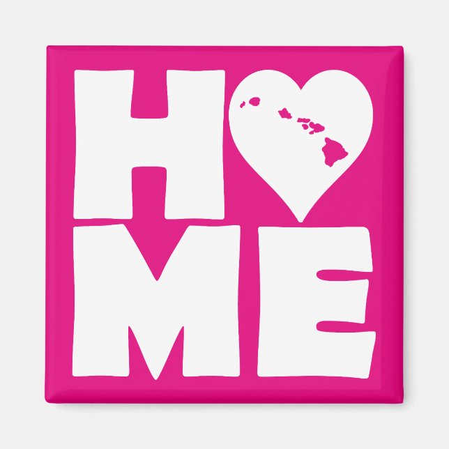 Imã Ímã de Geladeira Hawaii Home Heart State (Frente)