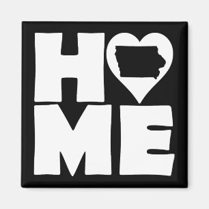 Imã Ímã de Geladeira Iowa Home Heart State