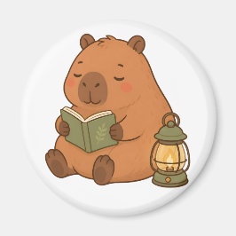 Imã Ímã de Geladeira Kawaii Lanterna Capivara Leitura 