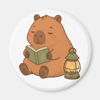 Imã Ímã de Geladeira Kawaii Lanterna Capivara Leitura