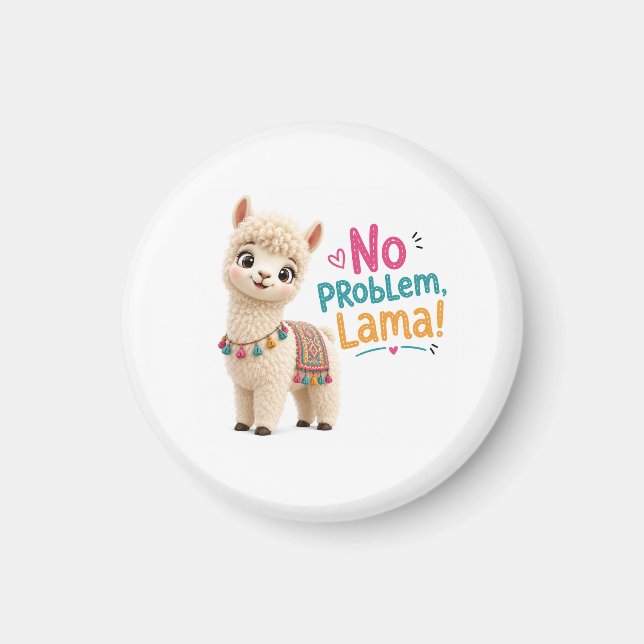 Imã Ímã de Geladeira LLama Fofo (Frente)