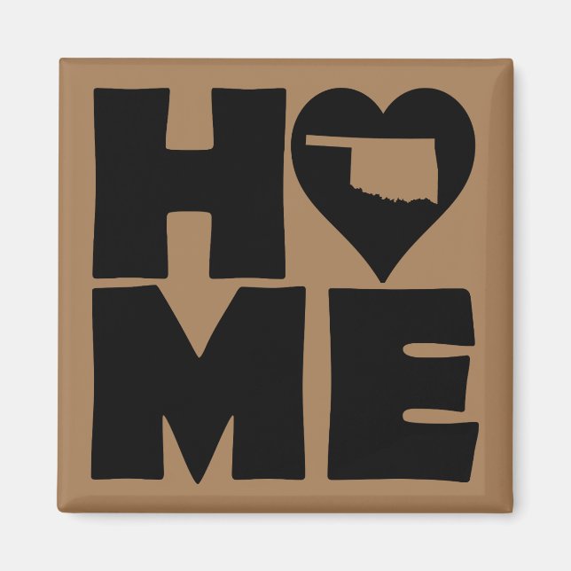 Imã Ímã de Geladeira Oklahoma Home Heart State (Frente)