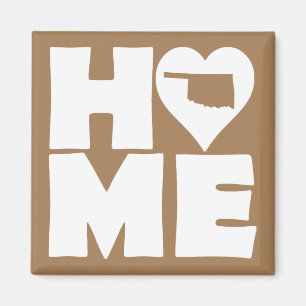 Imã Ímã de Geladeira Oklahoma Home Heart State