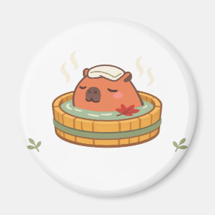 Imã Ímã de Geladeira Onsen Fonte Termal Capivara Relax