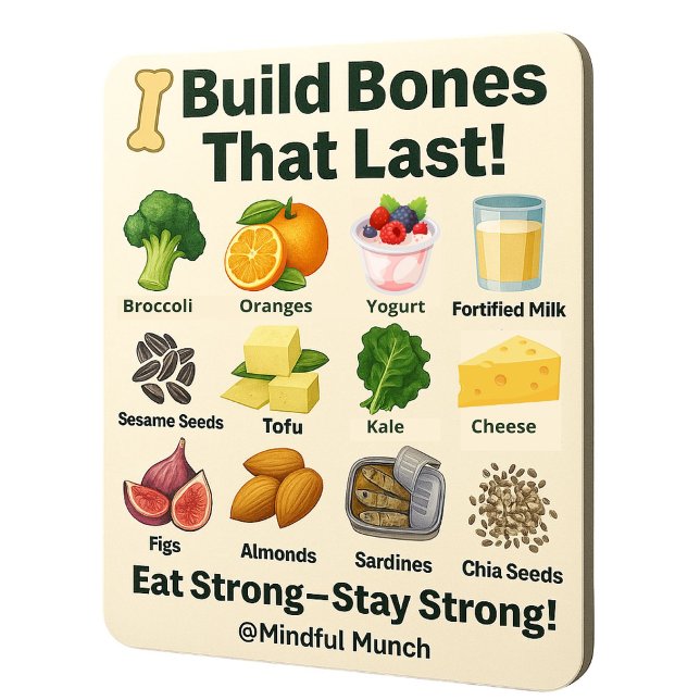 Imã Ímã de Geladeira Ossos Fortes (Support strong bones with this nutrition magnet—ideal for growing kids and aging adults.)