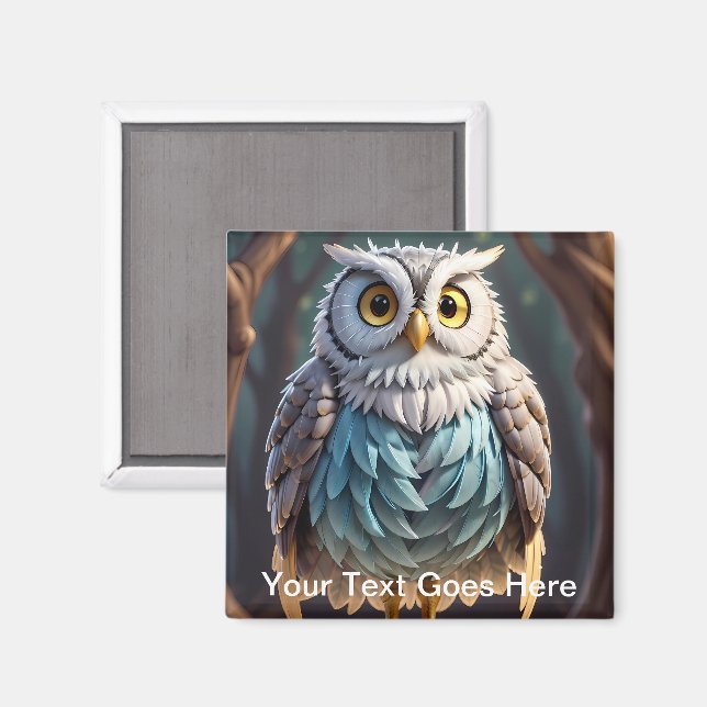 Imã Ímã de geladeira Owl ways Watching Over You (Front/Back)