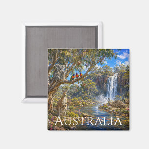 Imã Ímã de Geladeira Panorama da Vida Selvagem da Aust