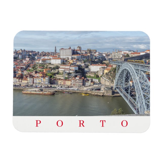 Ímã Imã de geladeira panorâmica do Porto (Horizontal)
