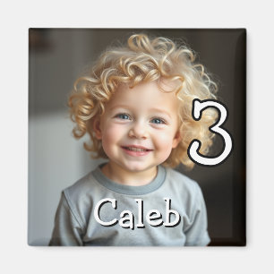 Imã Ímã de Geladeira Personalizado com Foto, Nome e Id