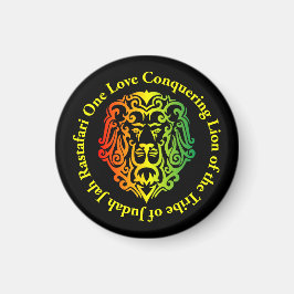 Imã Ímã de Geladeira Redondo Rasta Lion
