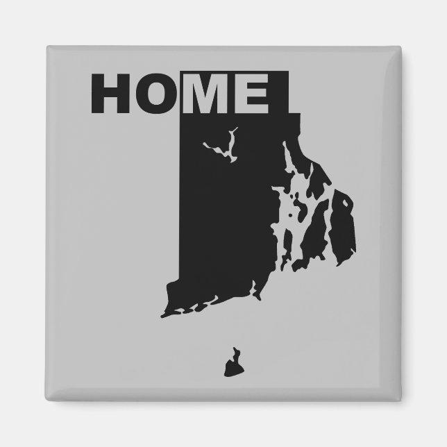 Imã Ímã de Geladeira Rhode Island Casa Longe do Estado (Frente)