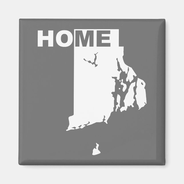 Imã Ímã de Geladeira Rhode Island Longe de Casa (Frente)