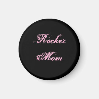Imã Ímã de Geladeira Rocker Mom (Preto e Rosa)