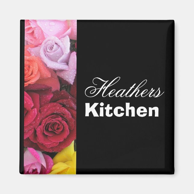 Imã Ímã de geladeira rosas personalizadas da cozinha d (Frente)