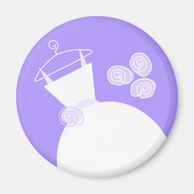 Imã Ímã de geladeira roxo de vestido de noiva (Frente)