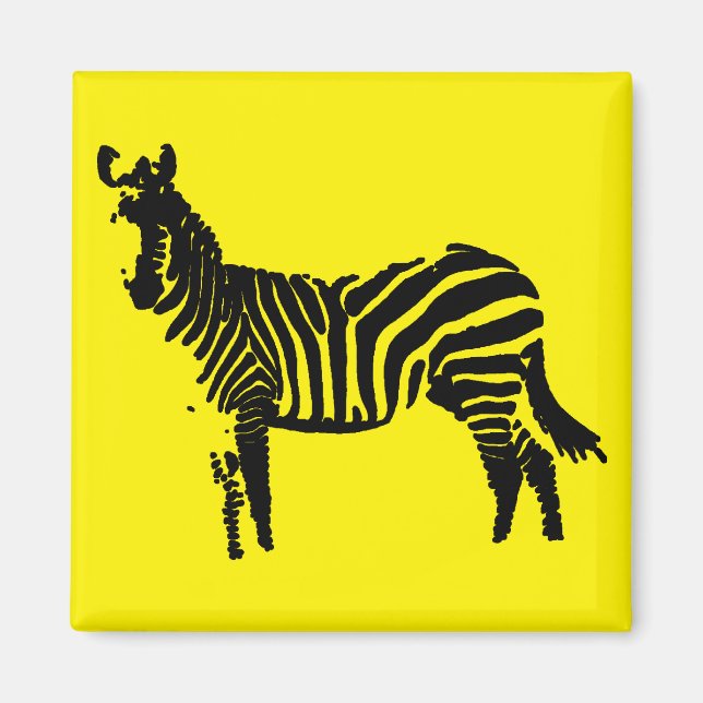 Imã Ímã de Geladeira Silhueta Preta de Zebra (Frente)
