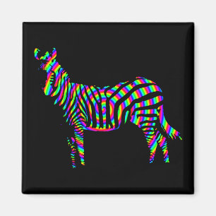 Imã Ímã de Geladeira Silhueta Vermelha de Zebra