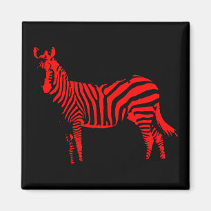 Imã Ímã de Geladeira Silhueta Vermelha de Zebra