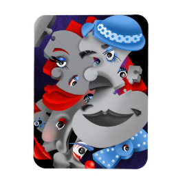 Ímã Imã de geladeira Surreal Quebra-cabeça Faces