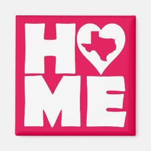 Imã Ímã de Geladeira Texas Home Heart State