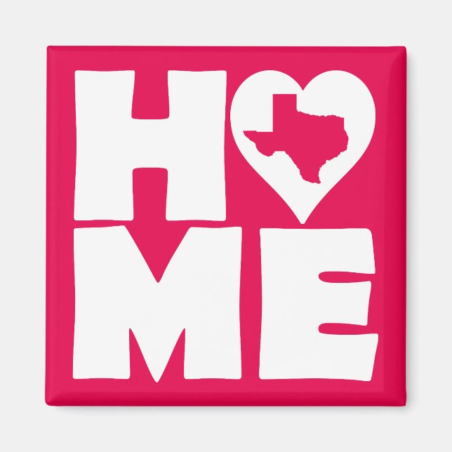 Imã Ímã de Geladeira Texas Home Heart State (Frente)