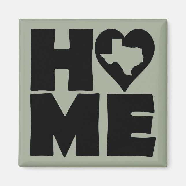 Imã Ímã de Geladeira Texas Home Heart State (Frente)