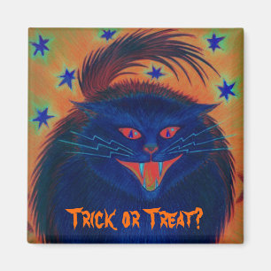 Imã Ímã de geladeira 'Trick or Treat?' Gato Assustador