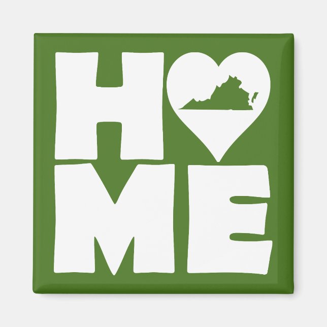 Imã Ímã de Geladeira Virginia Home Heart State (Frente)