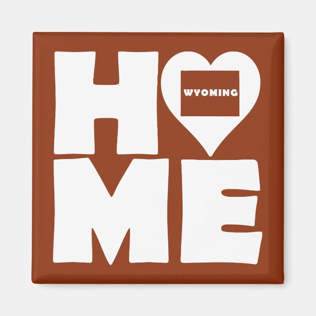 Imã Ímã de Geladeira Wyoming Home Heart State (Frente)
