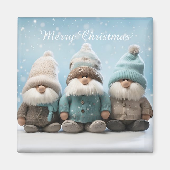Imã Ímã de Gnomo de Natal Fofo (Frente)