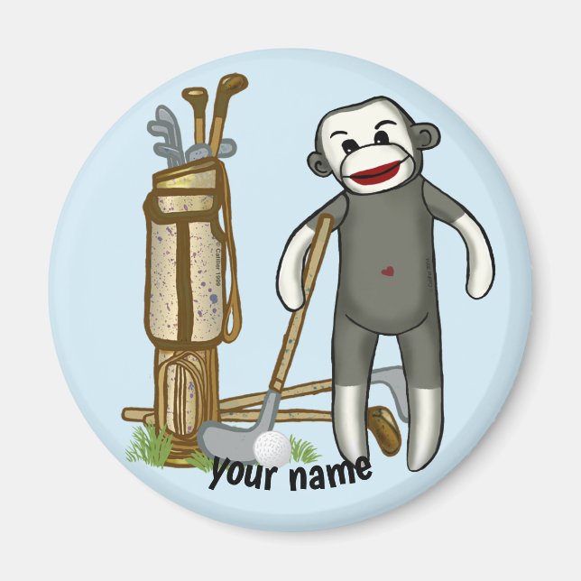 Imã Ímã de golfe de macaco de meia (Frente)