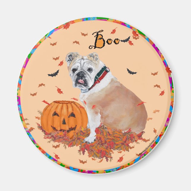 Imã Ímã de Halloween de Bulldog Inglês (Frente)