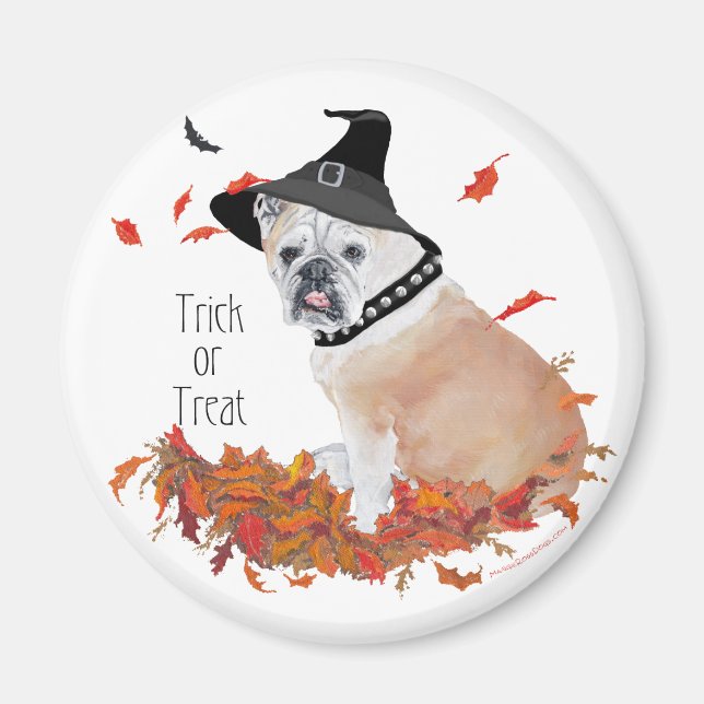 Imã Ímã de Halloween de Bulldog Inglês (Frente)