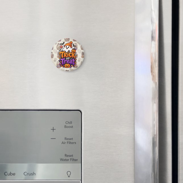 Imã Ímã de Halloween de Fantasma Tratamento ou Truque  (In Situ (Fridge))