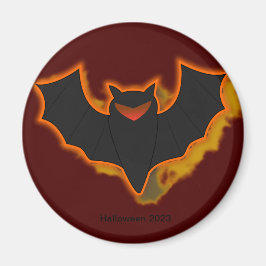 Imã Ímã de Halloween de Morcego Assustador | Tema Verm