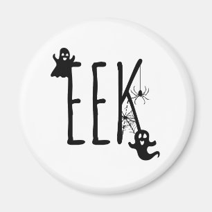 Imã Ímã de Halloween EEK, Fantasmas, Aranha e Teia Red