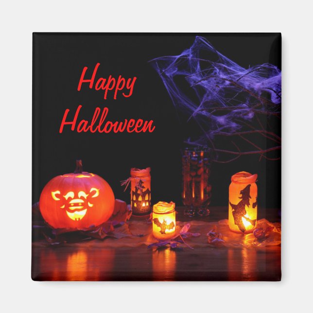 Imã Ímã de Jack-O-Lantern e Velas (Frente)