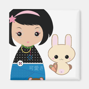 Imã Ímã de Kawaii Kokeshi