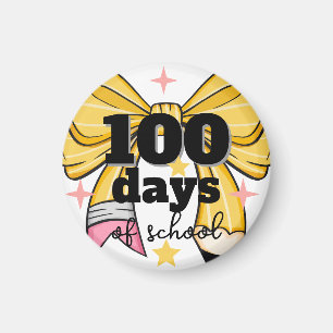 Imã Ímã de Lápis Amarelo com Laço de 100 Dias de Escol