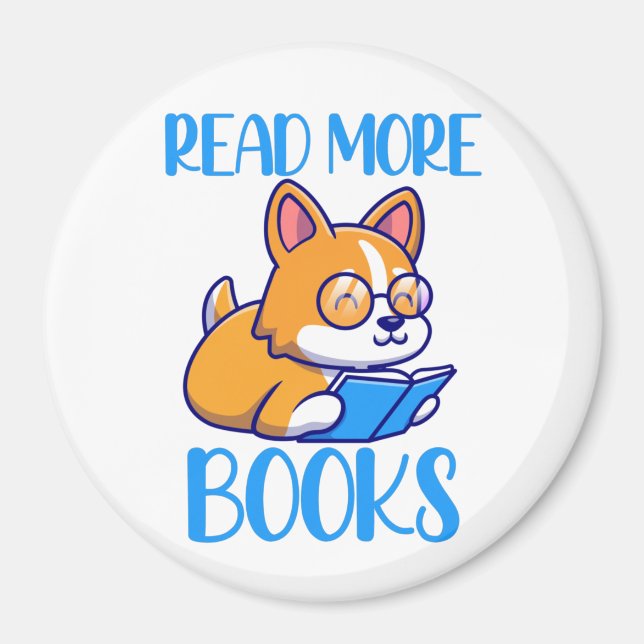 Imã Ímã de Leitura de Cães de Corgi (Frente)