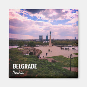 Imã Ímã de lembrança de Belgrado vista de Kalemegdan