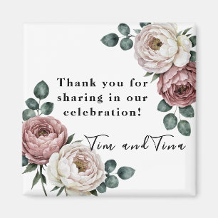 Imã Ímã de Lembrança de Casamento Rosa Floral