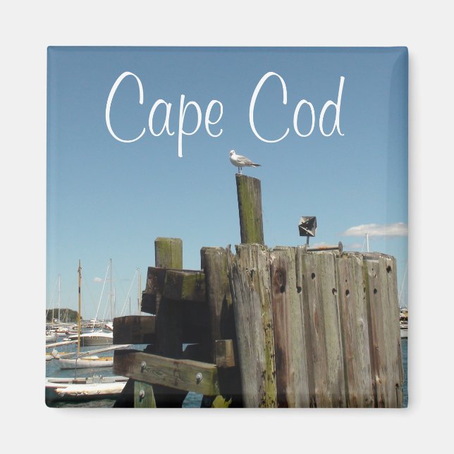 Imã Ímã de lembrança do pôr do sol em Cape Cod, Massac (Frente)