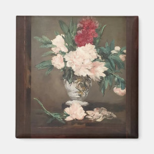 Imã Ímã de lembrança Peônias de Édouard Manet em um va