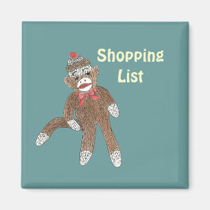 Imã ímã de lista de compro de macacos-meias