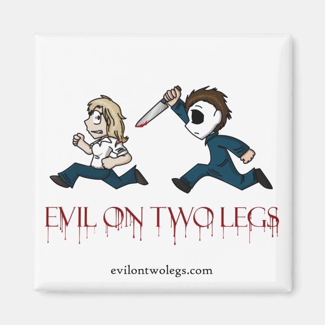Imã ímã de logotipo evilontwolegs.com (Frente)