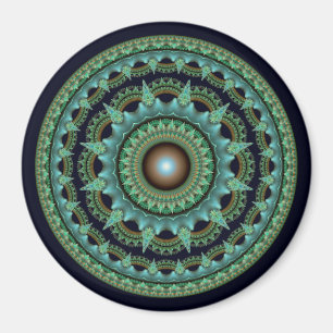 Imã ímã de mandala de estrela fractal ornamentado