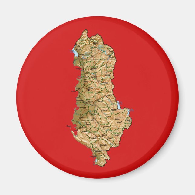 Imã Ímã de Mapa da Albânia (Frente)